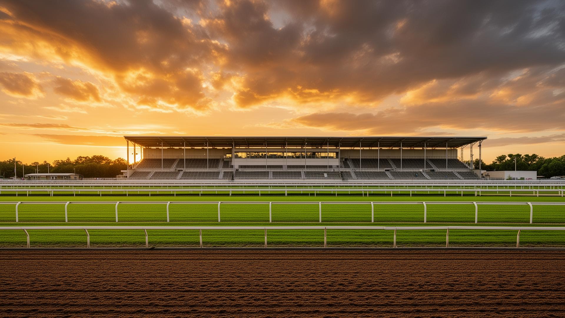 Race track at golden hour